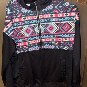 Amazon Black and Multicolor Geometric Sweatshirt